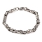 Tarnish Resistant 201 Stainless Steel Link Chain Bracelets, with 304 Stainless Steel Clasps, Stainless Steel Color, 8-5/8 inch(22cm)