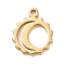 304 Stainless Steel Charms, Sun with Moon Charms, Golden, 11.5x9.5x1mm, Hole: 1.2mm