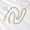 304 Stainless Steel Cable Chain Purse Chains, with Alloy Clasps, Golden, 795mm