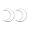 Eco-Friendly Brass Linking Rings, Cadmium Free & Nickel Free & Lead Free, Moon, 925 Sterling Silver Plated, 49x40x1mm