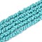 Frosted Opaque Glass Beads Strands, Triangle, Faceted, Dark Turquoise, 3~3.5x4~4.5x4~4.5mm, Hole: 0.8mm, about 121~131pcs/strand, 14.37~15.35 inch(36.5~39cm)