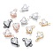 Brass Clear Cubic Zirconia Links, Long-Lasting Plated, Triangle, Mixed Color, 16x9x6mm, Hole: 2.5mm