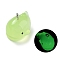 Luminous Resin Pendants, with Iron Loop, Fish, Yellow Green, 28x16.5x19mm, Hole: 2mm