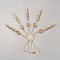Alloy Flower Bracelet with Finger Nails Tip Claw, Curb Chains Ring Bracelets for Women, Light Gold, 7-1/2 inch(19cm), US Size 7(17.3mm)