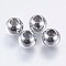 304 Stainless Steel Beads, Round, with Rubber, Slider Beads, Stainless Steel Color, 8x6mm, Hole: 3.5mm, Rubber Hole: 2.5mm