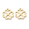 Brass Pendants, Long-Lasting Plated, Clover, Real 18K Gold Plated, 17x15x1mm, Hole: 1.5mm