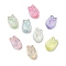 Transparent ABS Acrylic Plastic Beads, AB Color Plated, Tulipa, Mixed Color, 16x11.5x7.5mm, Hole: 2mm