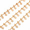 Handmade Brass Curb Chains, Soldered, with Spool, Star Charms, Real 18K Gold Plated, 2.5x1.5x0.3mm, about 16.4 Feet(5m)/roll