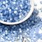 Glass Seed Beads, Imitation Cat Eye, Round Hole, Hexagon, Light Sky Blue, 3.5x3.8x3.5mm, Hole: 1mm, about 6338pcs/pound