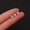 316L Surgical Stainless Steel Micro Pave Clear Cubic Zirconia Cartilage Earrings, Flower, Stainless Steel Color, 6mm, Pin: 0.8mm