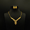Brass Pendant Necklaces & Stud Earrings for Women, Golden, Flower, 18mm & 450mm