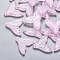 Transparent Spray Painted Glass Pendants, with Glitter Powder, Fishtail Shape, Pearl Pink, 19x19.5x3.5mm, Hole: 1.2mm