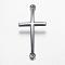 Tarnish Resistant 304 Stainless Steel Links connectors, Sideways Cross, Stainless Steel Color, 49x22x2.5mm, Hole: 3mm