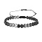 Synthetic Hematite Braided Bead Braeclet, Heart, 6.30~12.60 inch(16~32cm)