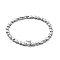 Micro Pave Cubic Zirconia Link Bracelets, Rack Plating Heart Brass Bracelets for Women, Long-Lasting Plated, Cadmium Free & Lead Free, Platinum, 7-5/8 inch(19.4cm)