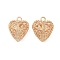 Brass Pendants, Cadmium Free & Nickel Free & Lead Free, Heart, Real 18K Gold Plated, 22x18x12mm, Hole: 2mm