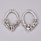 Tibetan Style Links connectors, Alloy, Lead Free and Cadmium Free, Oval, Antique Silver Color, Size: about 42mm long, 26mm wide, 4mm thick, hole: 1.5mm, 211pcs/542g