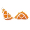 Glass Seed Beaded Fruit Pendants, with 304 Stainless Steel Jump Rings, Real 18K Gold Plated, Orange, 23x16.5x13.5mm, Hole: 3mm