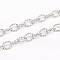Tarnish Resistant 304 Stainless Steel Cable Chains, Textured, Unwelded, Oval, Stainless Steel Color, 0.8mm, Link: 8x5.5~6x1mm