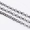 Iron Rolo Chains, Belcher Chain, Unwelded, Lead Free, Gunmetal, with Spool, Size: Chain: about 2.5mm in diameter, 1mm thick, about 328.08 Feet(100m)/roll
