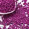 Baking Paint Glass Seed Beads, Metallic Colours, Peanut, Magenta, 6x3.5x3mm, Hole: 1mm, about 4500pcs/pound