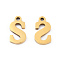 201 Stainless Steel Charms, Alphabet, Letter.S, 9x5x1mm, Hole: 1mm
