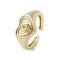 Brass Adjustable Open Rings, Cadmium Free & Nickel Free & Lead Free, Heart, Libra, US Size 7 3/4(17.9mm)
