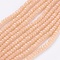 Opaque Glass Beads Strands, Faceted, Rondelle, PeachPuff, 2.5x1.5~2mm, Hole: 0.5mm, about 185~190pcs/strand, 13.7 inch~14.1 inch