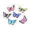 Alloy Enamel Pendants, Cadmium Free & Lead Free, Butterfly, Platinum, Mixed Color, 20x12.5x2.2mm, Hole: 1.6mm
