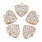 Alloy Enamel Pendants, with Rhinestone, Cadmium Free & Nickel Free & Lead Free, Light Gold, Heart, Crystal, 16x15x3mm, Hole: 2mm