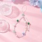 Cat Eye Mobile Straps, with Nylon Threads, Pink, 207mm