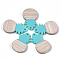 Resin & Wood Pendants, Pineapple, Dark Turquoise, 28x17.5x3mm, Hole: 1.8mm