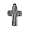 Ion Plating(IP) 304 Stainless Steel Pendants, Cross Charm, Black, 22x13x1.9mm, Hole: 1.6mm