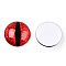 Glass Cabochons, Half Round with Evil Eye, Vertical Pupil, Red, 20x6.5mm