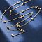 304 Stainless Steel Infinity Y Necklaces, Ion Plating(IP), Real 18K Gold Plated, 16.54 inch(42cm) Long+55mm Extender