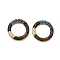 Brass Micro Pave Cubic Zirconia Spring Gate Rings, O Rings, Golden, Colorful, 19.5x3mm, Inner Diameter: 12.5mm