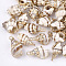 Electroplate Spiral Shell Pendants, with Iron Findings, Light Gold, Seashell Color, 18~25x10~15x8~12mm, Hole: 2mm