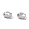 Brass Beads, Long-Lasting Plated, Faceted, Flat Round, Silver, 4x2mm, Hole: 1.4mm