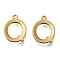 PVD Vacuum Plating  304 Stainless Steel Charms, Laser Cut, Alphabet, Antique Bronze, Letter.Q, 12.5x9.5x0.8mm, Hole: 1mm