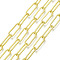 Unwelded Iron Paperclip Chains, Drawn Elongated Cable Chains, with Spool, Golden, 15.1x5.1x1.1mm, about 32.8 Feet(10m)/roll