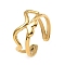 304 Stainless Steel Open Cuff Rings, Heart, Real 18K Gold Plated, US Size 6 1/2(16.9mm)