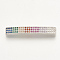 Brass Micro Pave Cubic Zirconia Beads, Cadmium Free & Lead Free, Rectangle, Colorful, Platinum, 35x5.5x3.5mm, Hole: 1.5mm