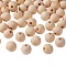 Natural Unfinished Wood Beads, Round Wooden Loose Beads Spacer Beads for Craft Making, Lead Free, Wheat, 16x14~15mm, Hole: 3~5mm