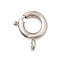 Brass Spring Ring Clasps, Rack Plating, Nickel Free, Real Platinum Plated, 12.5x10x2mm, Hole: 1.6mm