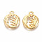 Brass Pendants, Nickel Free, Sun & Moon & Star, Real 18K Gold Plated, 16x13x2mm, Hole: 1.6mm