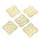 Brass Filigree Joiners, Lead Free & Cadmium Free & Nickel Free, Rhombus, Raw(Unplated), 41x41x0.5mm, Hole: 3mm