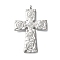 304 Stainless Steel Pendants, Cross Charm, Anti-Tarnish, Stainless Steel Color, 47x30x1.5mm, Hole: 3mm