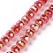 Transparent Electroplate Glass Beads Strands, AB Color Plated, Faceted, Rondelle, Red, 7.5x5mm, Hole: 1.4mm, about 80pcs/strand, 22.83''(58cm)