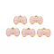 Alloy Enamel Pendants, Cadmium Free & Lead Free, Light Gold, Bowknot, Pink, 8.5x12x2mm, Hole: 1.5mm