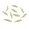 Eco-Friendly Electroplated Glass Links Connectors, with Golden Brass Findings, Cadmium Free & Lead Free, Faceted, Polygon, Aquamarine, 14x2.5mm, Hole: 1.5mm